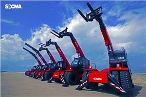 Telescopic Forklift Muaj Peev Xwm 5 Tuj Nqa qhov siab 8.8 Meter thov logistics thiab lwm yam cuam tshuam txog kev ua haujlwm