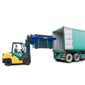 FORKLIFT nrog lub thawv ntim khoom SLAB Loader
